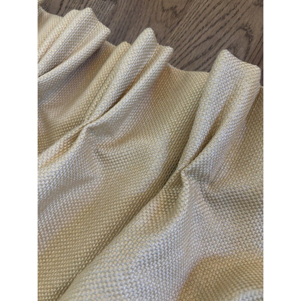 Custom Pinch Pleat Drapes Luxury Neutral Woven Curtain Cotton Set/2 97”